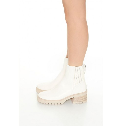 Faux Leather Block Heel Booties Faux Leather Block Heel Booties