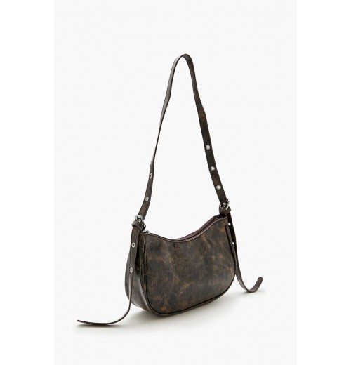 Buckled Mineral Wash Baguette Bag Buckled Mineral Wash Baguette Bag