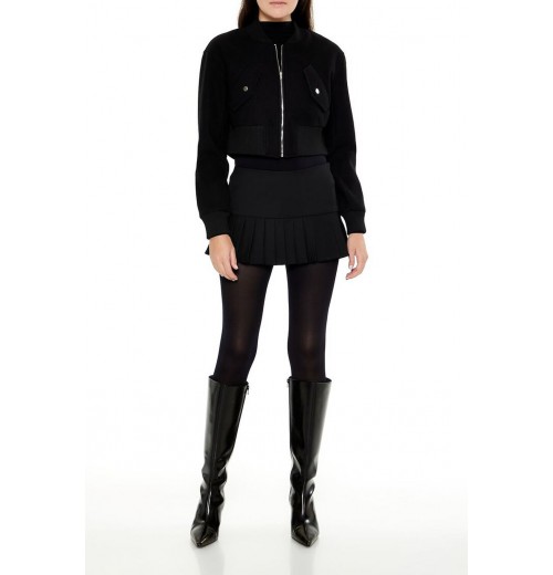 Cropped Zip-Up Bomber Jacket Cropped Zip-Up Bomber Jacket