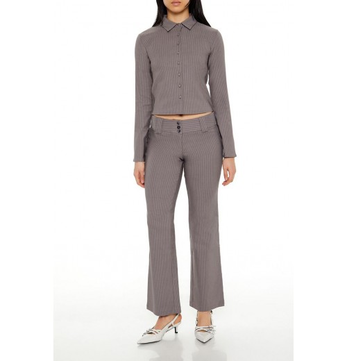 Pinstriped Cropped Shirt Pinstriped Cropped Shirt