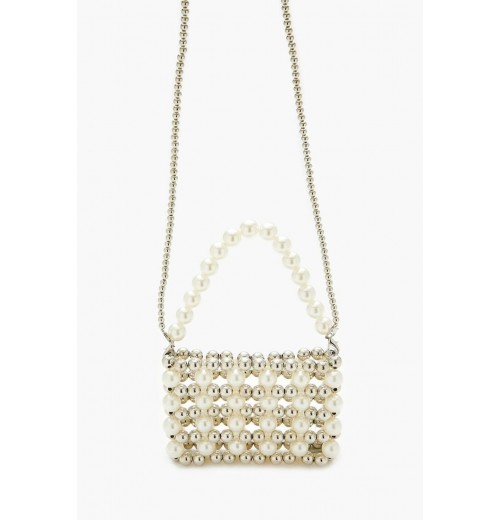 Faux Pearl Beaded Crossbody Bag Faux Pearl Beaded Crossbody Bag
