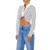 Striped Twist-Front Crop Top Striped Twist-Front Crop Top