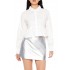 Rhinestone Cropped Peplum Shirt