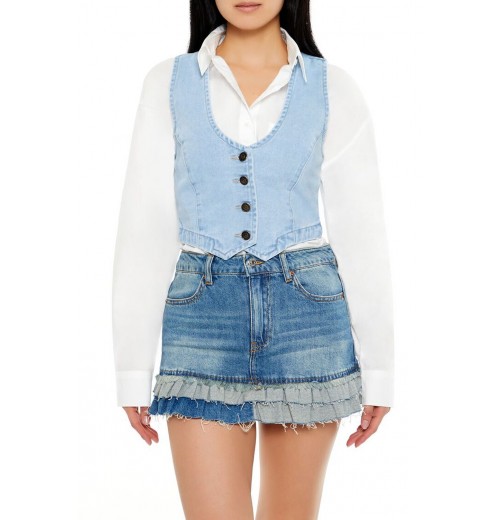 Denim Cropped Vest Denim Cropped Vest