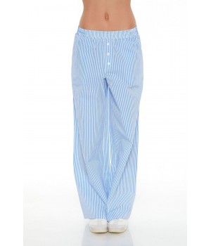 Striped Mid-Rise Wide-Leg Pants