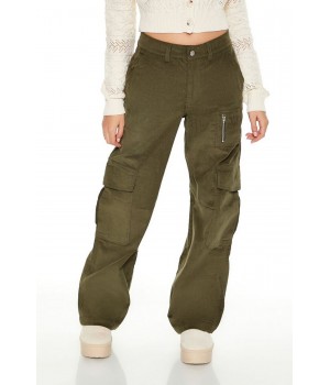 Corduroy Straight Cargo Pants