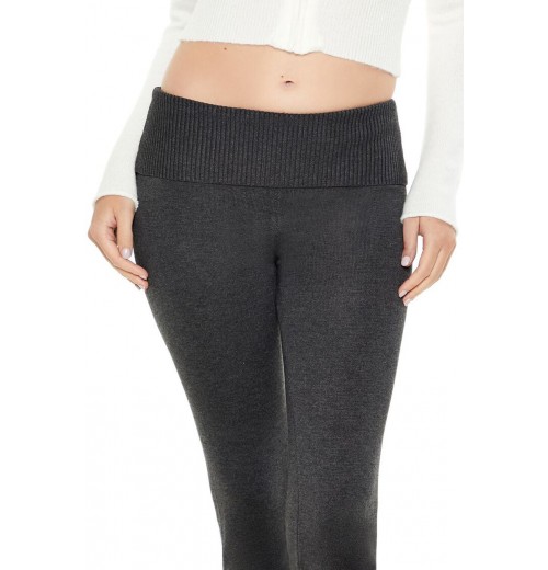 Sweater-Knit Foldover Flare Pants Sweater-Knit Foldover Flare Pants