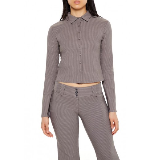 Pinstriped Cropped Shirt Pinstriped Cropped Shirt