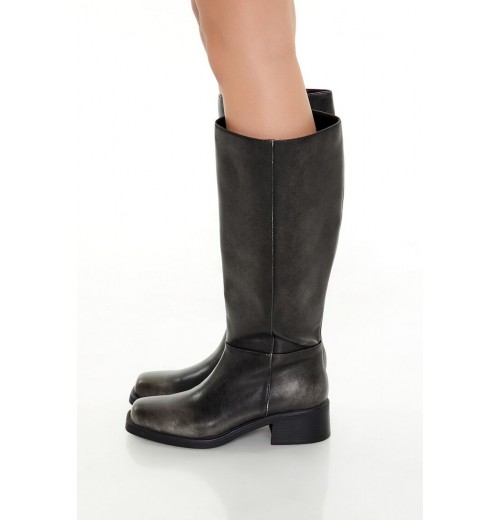 Faux Leather Knee-High Boots Faux Leather Knee-High Boots