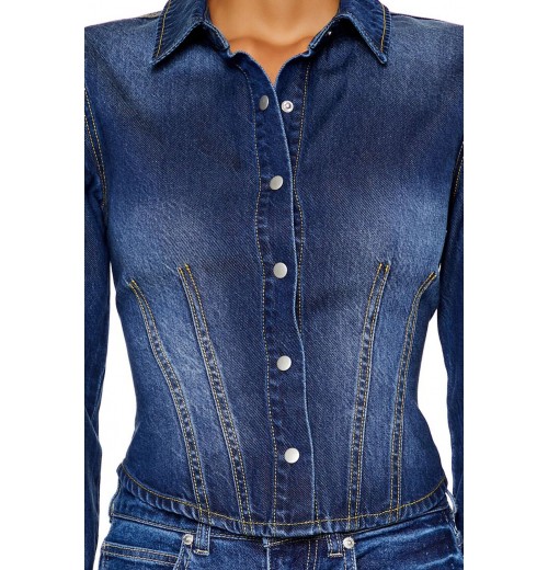 Stretch-Denim Long-Sleeve Shirt Stretch-Denim Long-Sleeve Shirt
