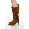 Ruched Faux Suede Stiletto Boots Ruched Faux Suede Stiletto Boots