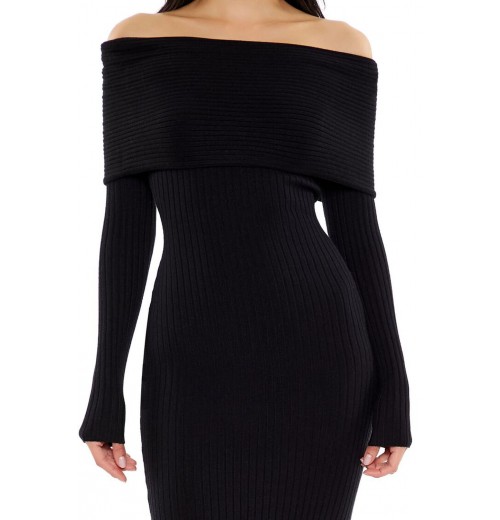 Off-the-Shoulder Midi Sweater Dress Off-the-Shoulder Midi Sweater Dress