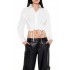 Cropped Lace-Up Shirt
