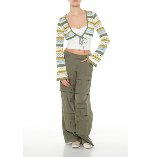 Striped Crochet Shrug Sweater Striped Crochet Shrug Sweater