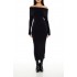 Off-the-Shoulder Midi Sweater Dress