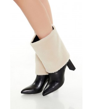 Faux Shearling Overlay Booties