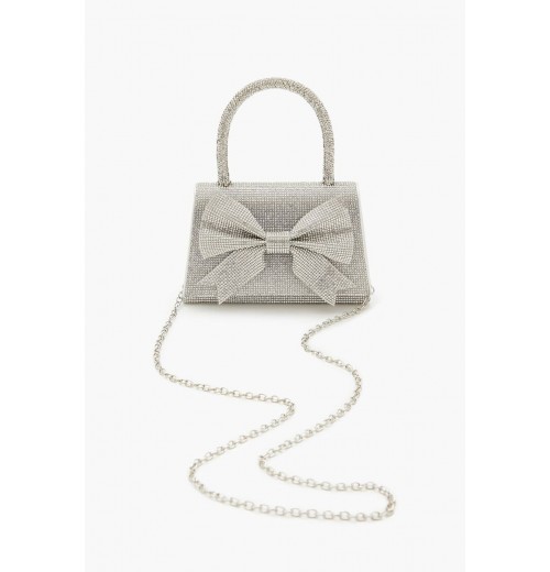 Rhinestone Bow Flap Top Handbag Rhinestone Bow Flap Top Handbag