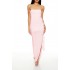 Rosette Ruffle Maxi Tube Dress