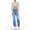 Striped Twist-Front Crop Top Striped Twist-Front Crop Top