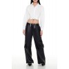 Cropped Lace-Up Shirt Cropped Lace-Up Shirt
