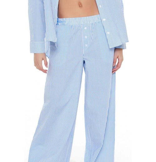 Striped Mid-Rise Wide-Leg Pants Striped Mid-Rise Wide-Leg Pants
