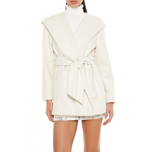 Hooded Tie-Waist Wrap Coat Hooded Tie-Waist Wrap Coat
