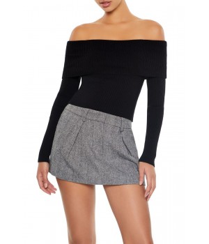 Ribbed Off-the-Shoulder Sweater