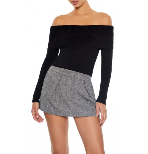 Ribbed Off-the-Shoulder Sweater Ribbed Off-the-Shoulder Sweater