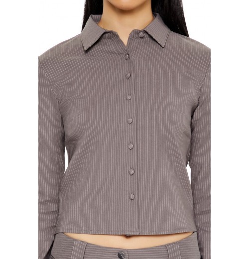 Pinstriped Cropped Shirt Pinstriped Cropped Shirt