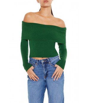 Ribbed Off-the-Shoulder Sweater