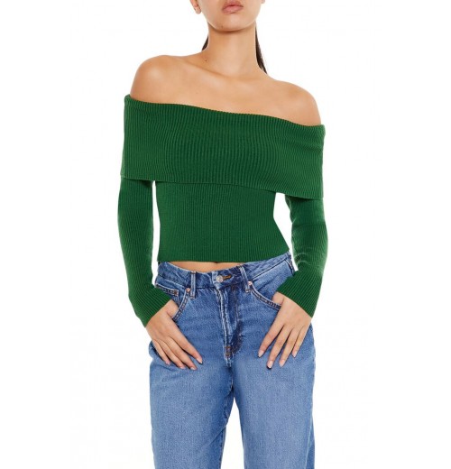 Ribbed Off-the-Shoulder Sweater Ribbed Off-the-Shoulder Sweater