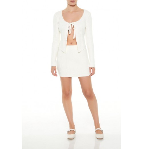 Fuzzy Tie-Front Cardigan Sweater Fuzzy Tie-Front Cardigan Sweater