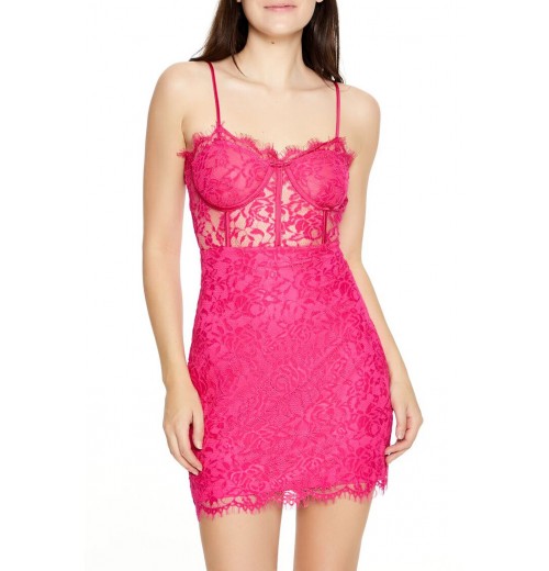 Eyelash Lace Bustier Mini Dress Eyelash Lace Bustier Mini Dress