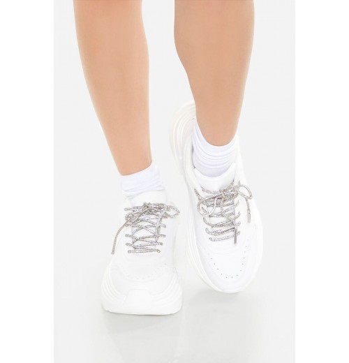Glitter Lace-Up Platform Sneakers Glitter Lace-Up Platform Sneakers