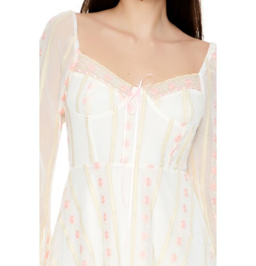 Embroidered Sweetheart Mini Dress Embroidered Sweetheart Mini Dress
