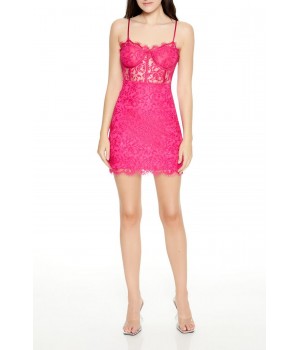 Eyelash Lace Bustier Mini Dress