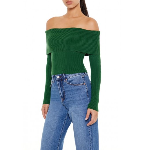 Ribbed Off-the-Shoulder Sweater Ribbed Off-the-Shoulder Sweater