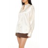 Pinstriped Dolman-Sleeve Satin Shirt Pinstriped Dolman-Sleeve Satin Shirt