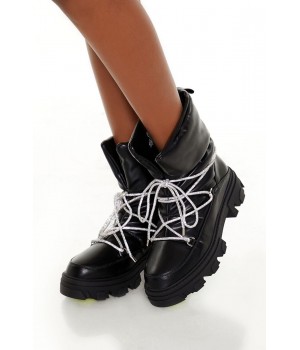 Glitter Lace-Up Booties