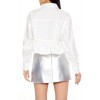 Rhinestone Cropped Peplum Shirt Rhinestone Cropped Peplum Shirt