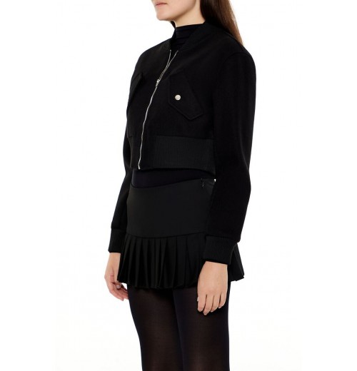 Cropped Zip-Up Bomber Jacket Cropped Zip-Up Bomber Jacket