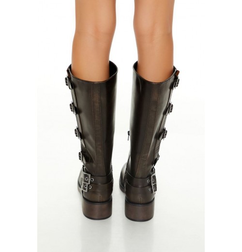 Buckled Knee-High Boots (Wide) Buckled Knee-High Boots (Wide)