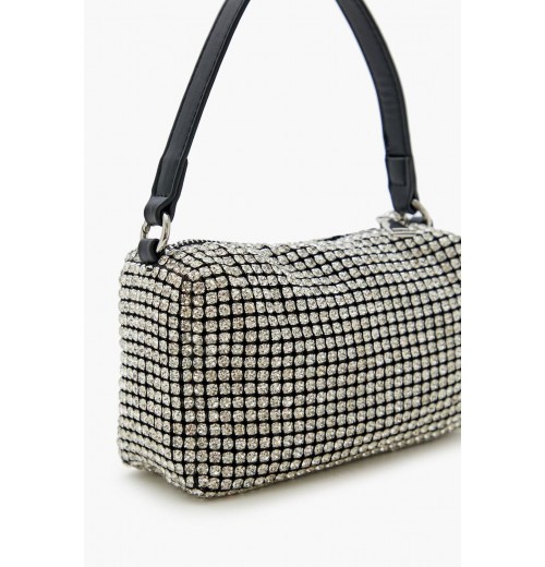 Rhinestone & Faux Leather Handbag Rhinestone & Faux Leather Handbag