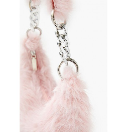 Faux Fur Crescent Shoulder Bag Faux Fur Crescent Shoulder Bag