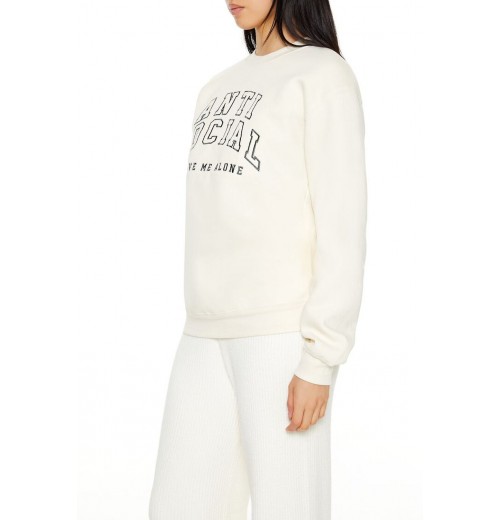 Embroidered Anti Social Pullover Embroidered Anti Social Pullover