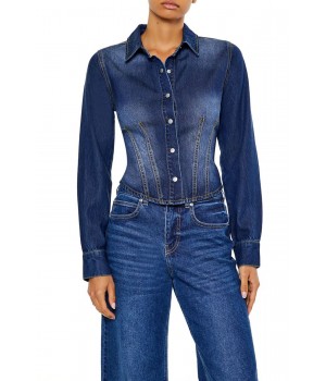 Stretch-Denim Long-Sleeve Shirt