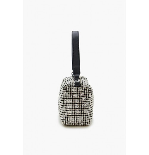Rhinestone & Faux Leather Handbag Rhinestone & Faux Leather Handbag