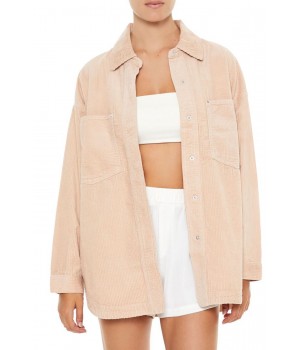 Corduroy Dolphin-Hem Shacket