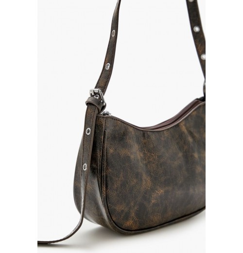 Buckled Mineral Wash Baguette Bag Buckled Mineral Wash Baguette Bag