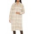 Plaid Drop-Sleeve Trench Coat